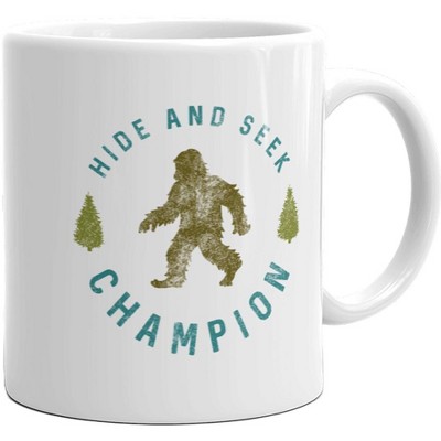 Crazy Dog Hide and Seek Champion Mug Funny Bigfoot Sasquatch Sarcastic Coffee Cup-11oz