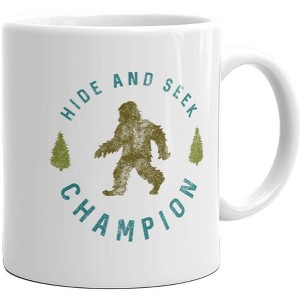 Crazy Dog Hide and Seek Champion Mug Funny Bigfoot Sasquatch Sarcastic Coffee Cup-11oz - 1 of 4