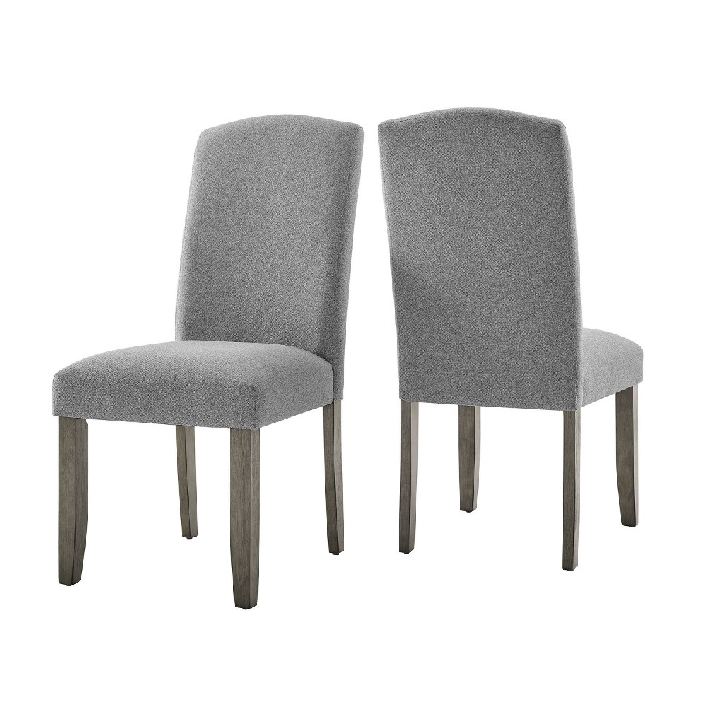 Photos - Chair 19" Set of 2 Emily Side  White/Gray - Steve Silver Co.