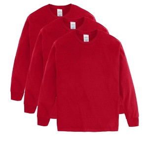 Hanes Boys' Long Sleeve T-Shirt, 3-Pack - 1 of 2