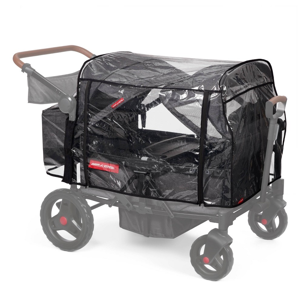 Photos - Pushchair Accessories Radio Flyer Rain Cover with Bag for Voya Quad Stroller Wagon - Clear/Black 