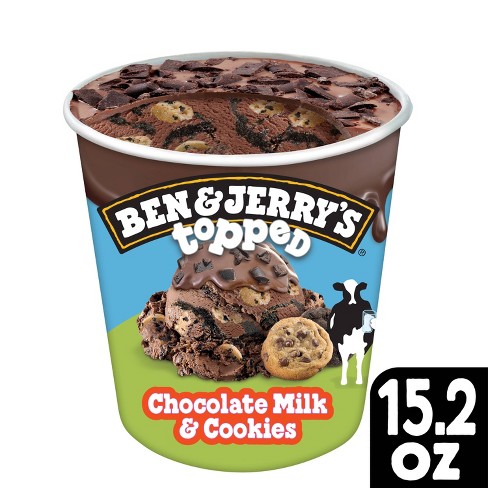 Ben & Jerry's Topped Ice Cream Chocolate Milk & Cookies - 1pt - image 1 of 4