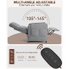 Recliners Home Seating with Thick Backrest, Electric Adjustable Reclining Chair with Remote Control and Side Pockets, Single Sofa - 4 of 4