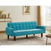 DOMETOUR Solid Color Tufetd Sofa Save Space Convertible Sofa Bed for Living Room - 3 of 4