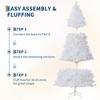 White Artificial Christmas Tree Prelit, Lighted Xmas Pine Tree Holiday Decoration with 150 Dual Color LED Lights & 288 Branch Tips - 4 of 4