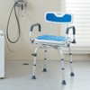 VEVOR Swivel Shower Chair 360 Degree, Adjustable Shower Seat with Pivoting Arms, Non-Slip Rotating Bathtub Shower Chair, 400LBS Capacity, White+Blue - 2 of 4