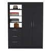 Depot E-Shop 3-Tier Shelf and Drawers Armoire with Metal Handles - 4 of 4