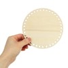 Unique Bargains Round Blank Wood DIY Craft Home Decoration Crochet Basket Bottom 4 Pcs - 3 of 4