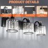 Crystal Matte Black Bathroom Vanity Light 6 Light Modern Bathroom Vanity Light Fixtures Over Mirror Bath - 2 of 4