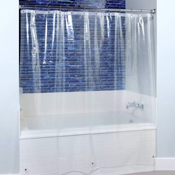 Slate PEVA Shower Curtain Liner Mildew Resistant\Chlorine Free\Odorless\Magnets 
