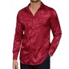 Men's Floral Jacquard Dress Shirt Long Sleeve Button Down Shirts Luxury for Wedding Party Prom - 4 of 4