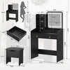 WhizMax Vanity Desk with LED Light Mirror and Charging Station, Small Makeup Vanities with Storage Stool for Girls Women, Vanity Table for Bedroom - 2 of 4