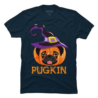 Men's Design By Humans Pugkin Pumpin Halloween By trantanphat95 T-Shirt