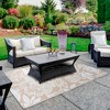 Northlight 4' x 6' Pink Beige and White Floral Rectangular Outdoor Area Rug - 2 of 4