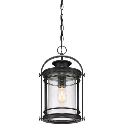 Mystic Black Glass Mini Pendant Light with Brushed Nickel Accents