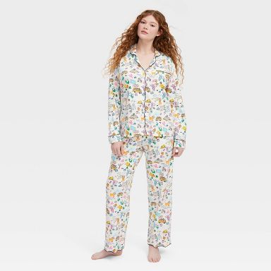 Women's Roadtrip Long Sleeves and Pants Pajama Set Blue/Yellow/Pink - Roller Rabbit x Target  XXS