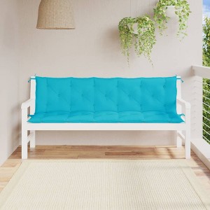 vidaXL Garden Bench Cushions 2 pcs Turquoise Oxford Fabric - 1 of 4