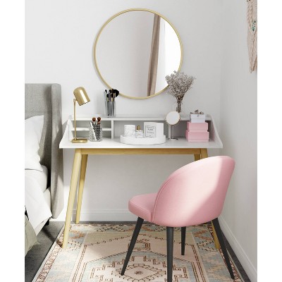 Alton Mid-Century Modern White Writing Desk with Flared Legs