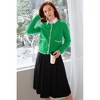 V For City Women's Tweed Jacket Cardigan Blazers Round Neck Long Sleeve Button Down Sweater Coat with Pockets - 4 of 4