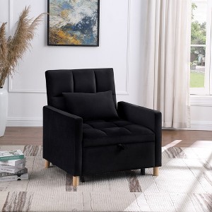 Sofa Bed Couch, Convertible Chair Bed With Pillow, 3-angle Adjustable Backrest, 330 Pounds Bearing Capacity Lounge Chaise - 1 of 4