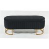 Kumasinova Luxury Velvet Fabric Storage Bench with Metal Legs,Sleek End-of-Bed Bench with Storage for Bedroom and Living Room,300lbs Capacity,Black - 2 of 4