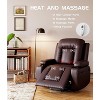 Power Lift Recliner Chair PU Leather with Massage for Elderly Ergonomic Lounge Chair with 2 Cup Holders Side Pocket - 4 of 4