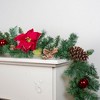Northlight 6' x 10" Unlit Green Pine, Poinsettias and Gold Berry Artificial Christmas Garland - 2 of 4