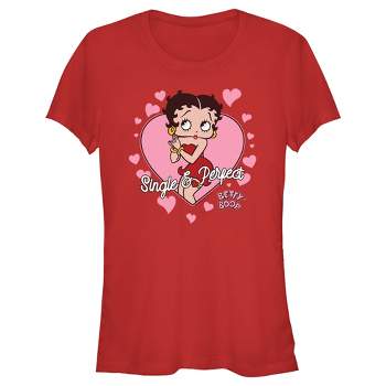 Junior's Women Betty Boop Single & Perfect T-Shirt