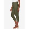 Jessica London Women's Plus Size Stretch Cotton Cuff-Button Capri Legging - 4 of 4
