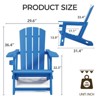 Infurnic Outdoor Portable Chairs Adirondack Chair Set of 2 Wood Texture for Garden Lawn Backyard Deck Pool Beach Firepit, Blue, 29.6"*31.4"*36.4" - 3 of 4