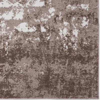 Beige Abstract 8' x 10' Stain-Resistant Synthetic Area Rug