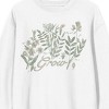 Vintage Botanical Grow Positive Men's White Crew Neck Sweatshirt - image 2 of 3