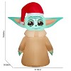 Gemmy Christmas Airblown Inflatable Stylized Grogu w/ Santa hat Star Wars , 5 ft Tall, Multi - 3 of 4