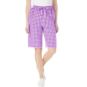 Woman Within Women's Plus Size Seersucker Short - 1 of 4