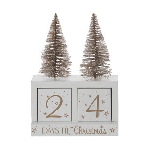 Transpac Wood 6.69 in. Off-White Christmas Glitz Countdown Set of 3 - 1 of 4