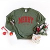 Simply Sage Market Merry Vibes Varsity Thick Outline Sweatshirt - 3 of 4
