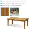 Sunnydaze Outdoor Solid Teak Wood with Light Stained Finish Rectangular Coffee Table - 44" - Light Brown - 2 of 4