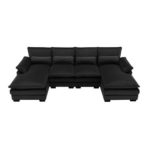 NicBex Modern 110" Sectional Sofa Modular U Shaped Sofa Couch with Waist Pillows for Living Room Apartment - 1 of 4