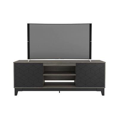 Hexagon TV Stand for TVs up to 72" Gray/Black - Nexera