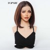 Jessie's Wig 10 Inch Bob Lace Wigs Synthetic Hair 13*6 Lace Copper Brown With Black Roots 1 Pc/Pack - 3 of 4