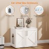 Black/White Hidden Cat Litter Box Cabinet with 2 Doors and Pads - Wooden Kitty Furniture for Bedroom or Small Space Storage - 4 of 4