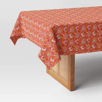 Floral Tablecloth Terracotta Orange - Threshold™