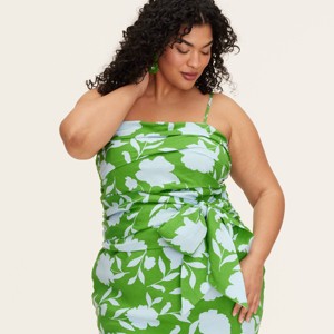 Women's Classic Rose Ruched Linen Tank Top - kate spade new york x Target Green/Blue - 1 of 4