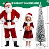 Pre-Lit Artificial Christmas Tree, Snow Flocked Pencil Christmas Tree with Metal Stand, Slim Xmas Tree for Home Office Party Holiday Decoration - 3 of 4
