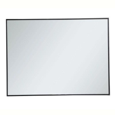 Elegant Lighting Metal frame rectangle mirror 30 inch in Black