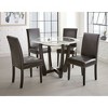 Vinyl Side Chair with Memory Foam Seat, Wood and Chrome Nailhead and Easy-to-Clean Surface (Set of 2) - 4 of 4