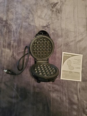 Proctor Silex Double Mini Waffle Maker Machine with 4” Round Non-stick  Grids, Makes 2 Personalized Individual Breakfast Keto Chaffles and  Hashbrowns