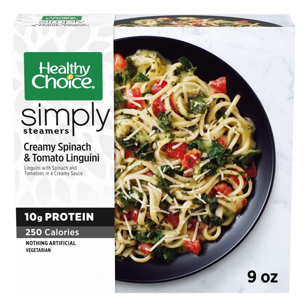 HEALTHY CHOICE Simply Organic Creamy Spinach and Tomato Linguini, 9 OZ