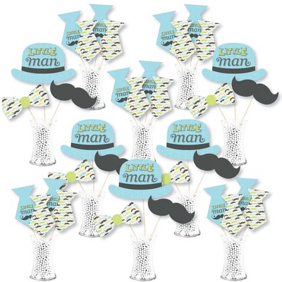  Big Dot of Happiness Dashing Little Man Mustache Party - Baby Shower or Birthday Party Centerpiece Sticks - Showstopper Table Toppers - 35 Pieces 