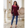 INSPIRE CHIC Women's Velvet V-neck Long Sleeve Solid Tunic Loose Blouse - 4 of 4